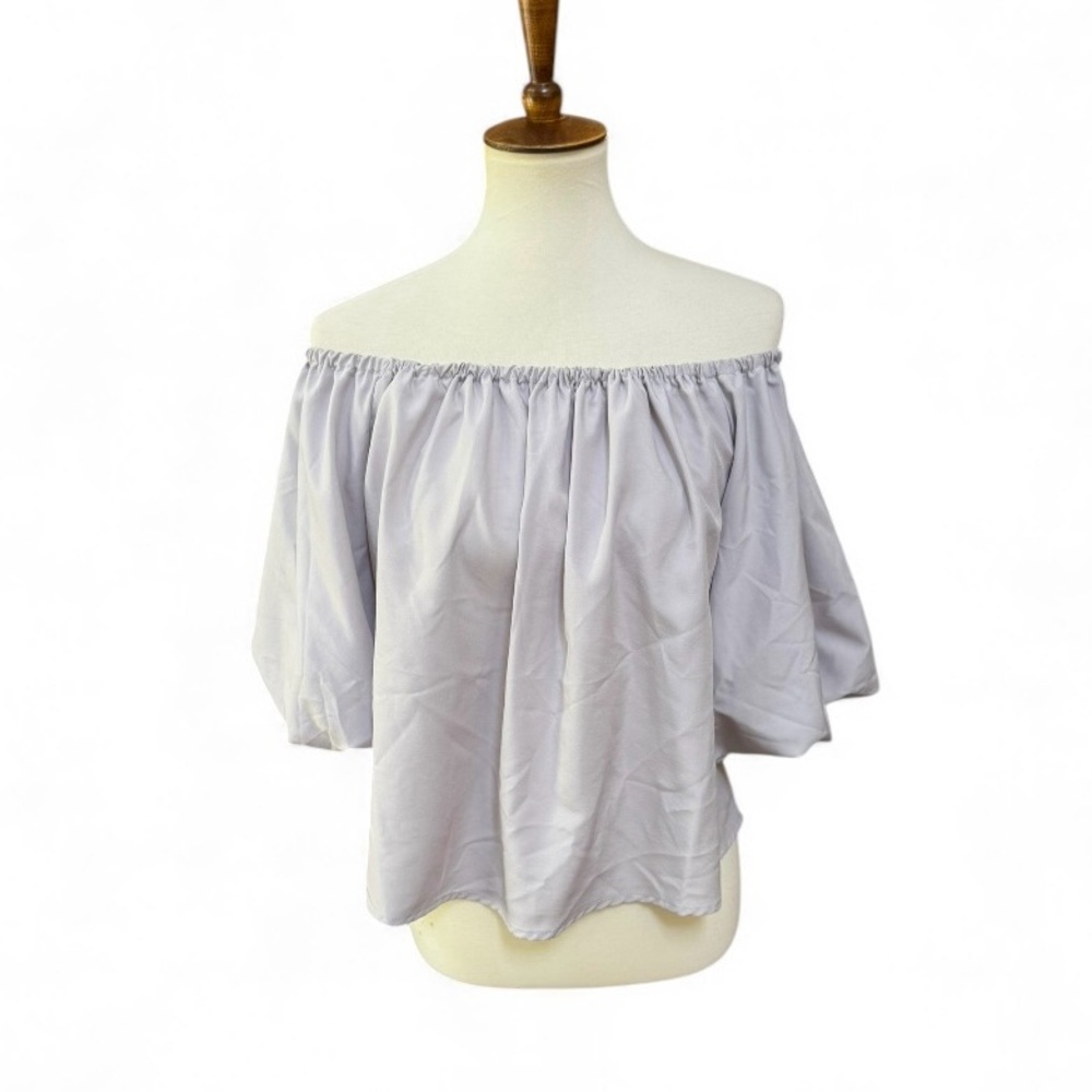 NWT Elodie Elegant Off-Shoulder Gray Top Size L